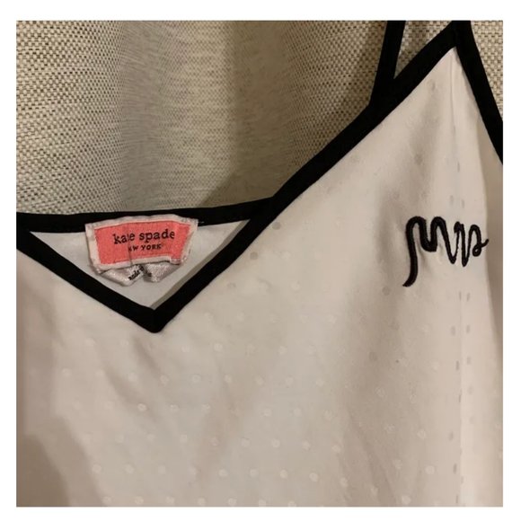 kate spade white bridal wedding Mrs Chemise nightgown pajamas size medium nwot - Picture 6 of 11